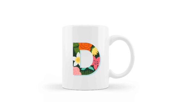 Ceramic Mug Monogram Floral 6