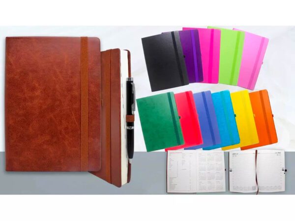 Premade Daily Planner 04. A5 Hardbound Leatherette Daily Planner - Image 2