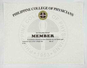 Philippine College of Physicians Certificates #vjgraphicsprinting Helping Minds #growthroughprint #ipublishph #PrintItYourWay #offsetprinting #digitalprinting www.vjgraphicarts.com