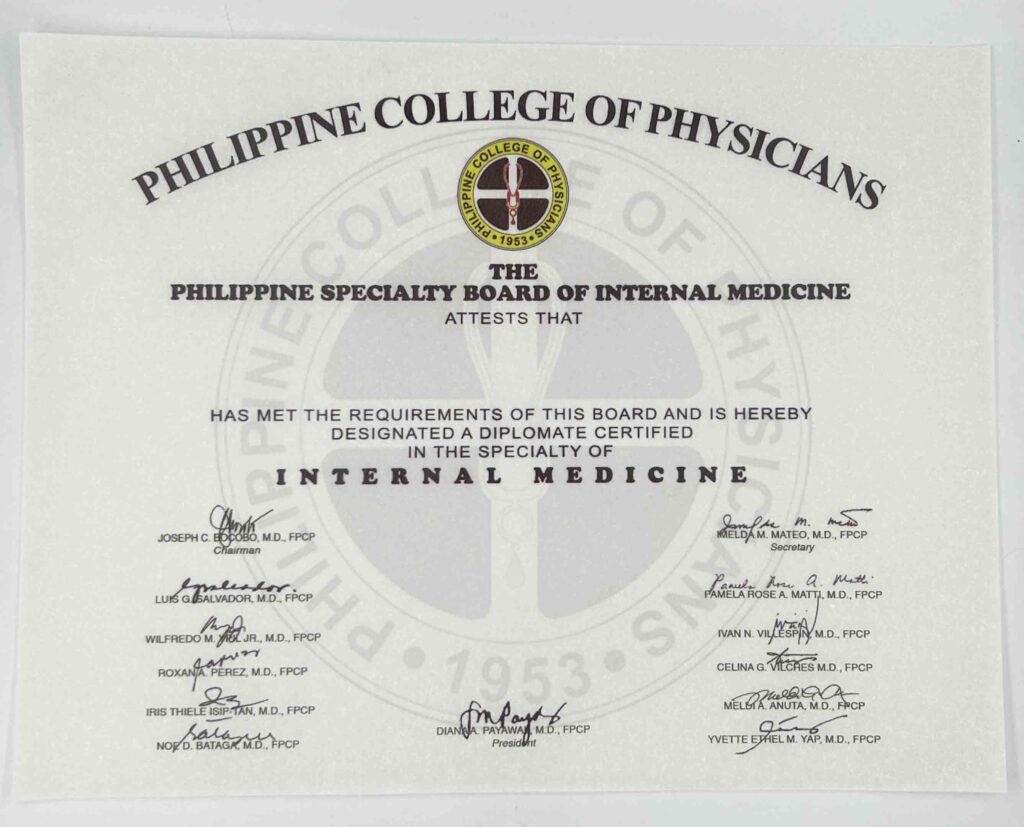 Philippine College of Physicians Certificates #vjgraphicsprinting Helping Minds #growthroughprint #ipublishph #PrintItYourWay #offsetprinting #digitalprinting www.vjgraphicarts.com
