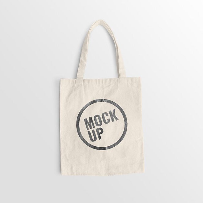 White canvas bag mockup realistic