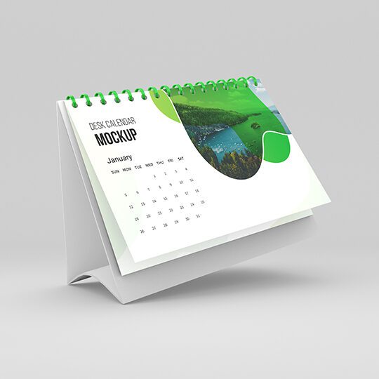 Desk calendar mockup